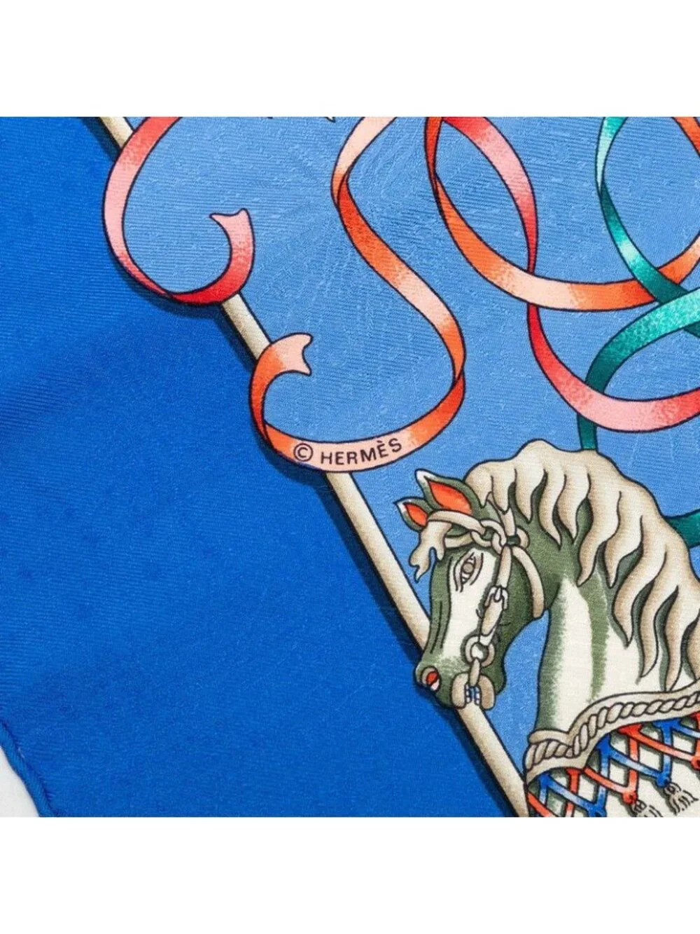Hermes Carre 90 Luna Park Amusement Scarf Large Blue Multicolor Silk